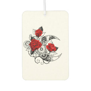 Mechanical Crescent with Red Roses Car Air Freshener