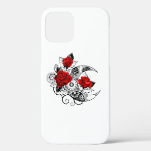 Mechanical Crescent with Red Roses iPhone 12 Pro Case