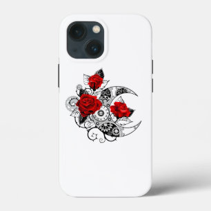 Mechanical Crescent with Red Roses iPhone 13 Mini Case