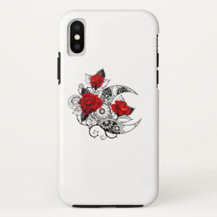 Mechanical Crescent with Red Roses iPhone XS Case