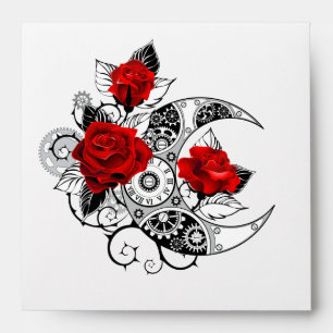 Mechanical Crescent with Red Roses Envelope