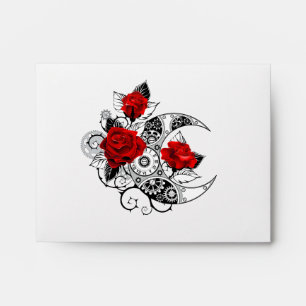 Mechanical Crescent with Red Roses Envelope