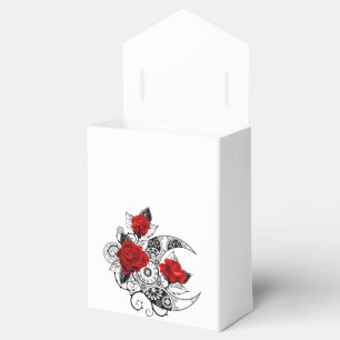 Mechanical Crescent with Red Roses Favour Box
