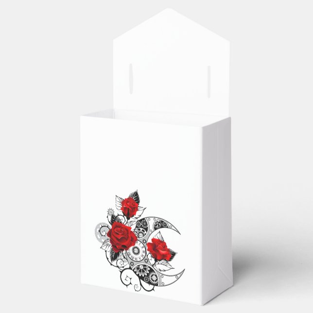Mechanical Crescent with Red Roses Favour Box (Opened)