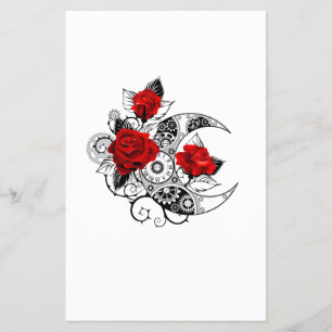 Mechanical Crescent with Red Roses Flyer