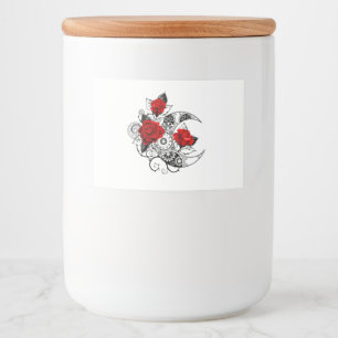 Mechanical Crescent with Red Roses Food Label