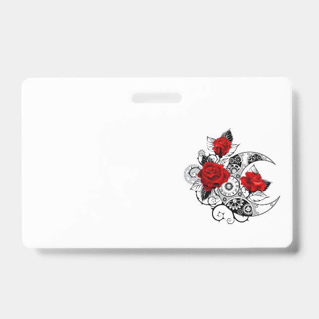Mechanical Crescent with Red Roses ID Badge (Front)