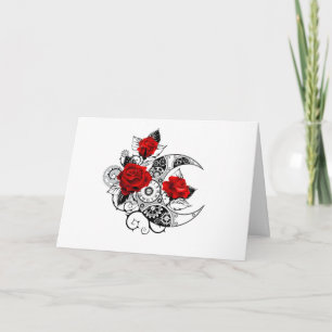 Mechanical Crescent with Red Roses Invitation