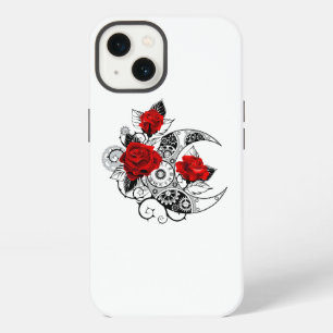 Mechanical Crescent with Red Roses iPhone 13 Case