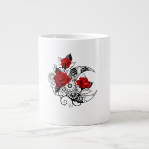 Mechanical Crescent with Red Roses Large Coffee Mug