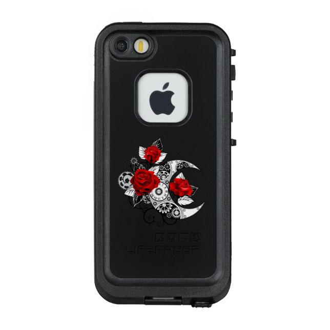 Mechanical Crescent with Red Roses LifeProof iPhone Case (Back)