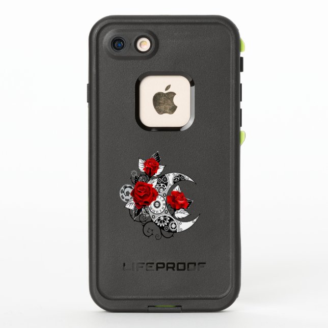 Mechanical Crescent with Red Roses LifeProof iPhone Case (Back)