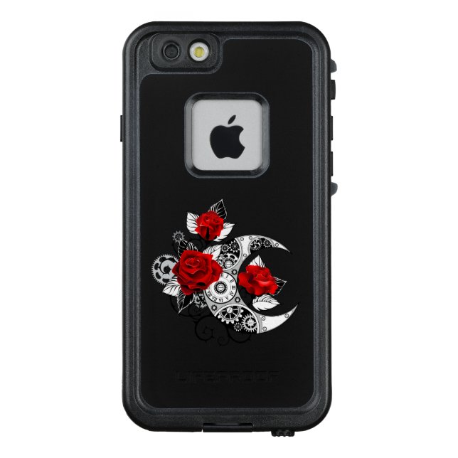 Mechanical Crescent with Red Roses LifeProof iPhone Case (Back)