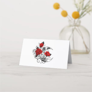 Mechanical Crescent with Red Roses Loyalty Card