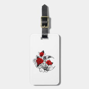 Mechanical Crescent with Red Roses Luggage Tag
