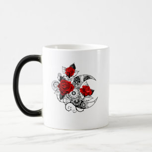 Mechanical Crescent with Red Roses Magic Mug