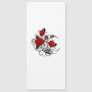 Mechanical Crescent with Red Roses Magnetic Invitation