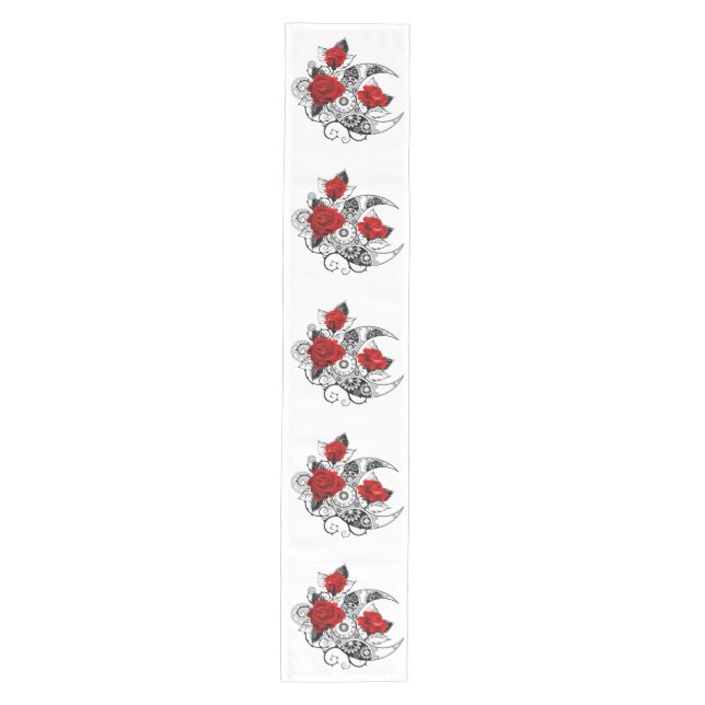 Mechanical Crescent with Red Roses Medium Table Runner (Front)