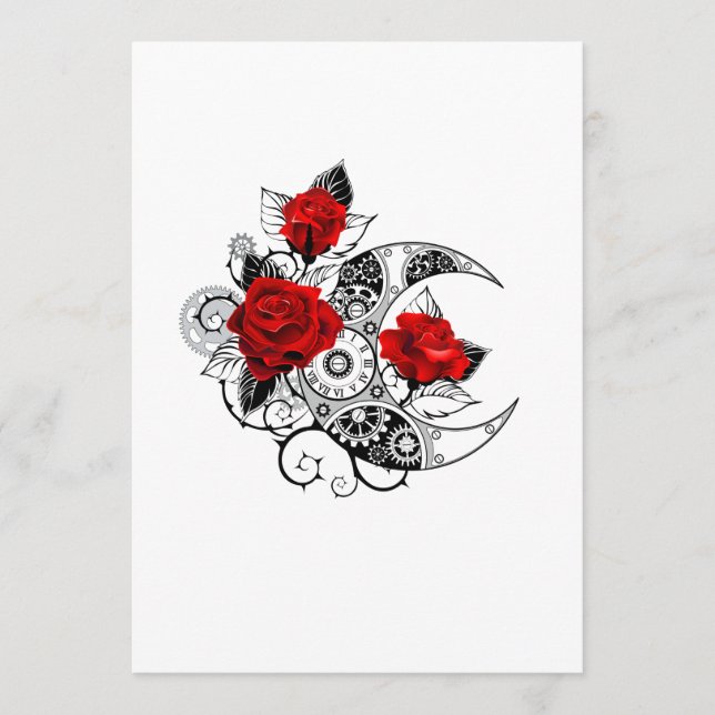 Mechanical Crescent with Red Roses Menu (Front)