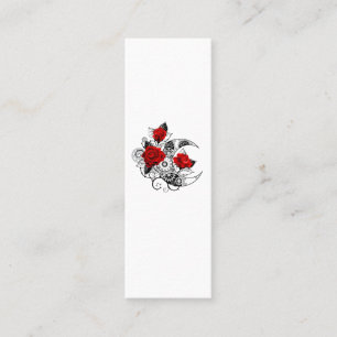 Mechanical Crescent with Red Roses Mini Business Card