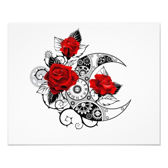 Mechanical Crescent with Red Roses Photo Print (Front)