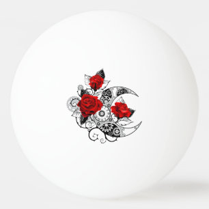 Mechanical Crescent with Red Roses Ping Pong Ball