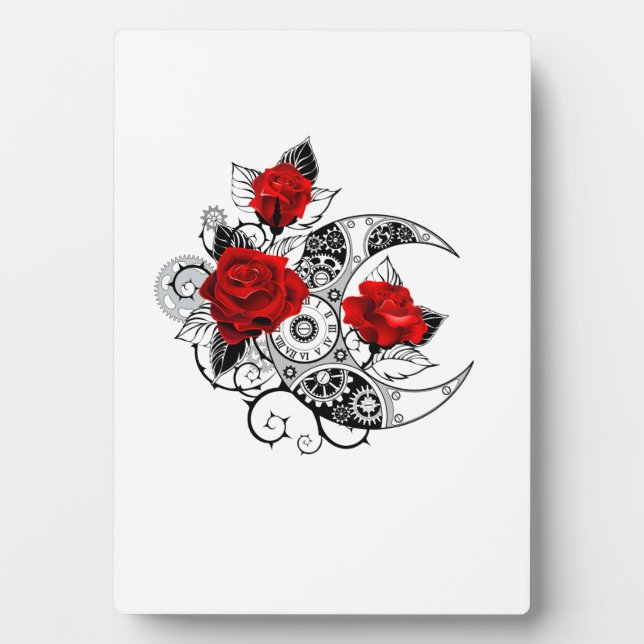 Mechanical Crescent with Red Roses Plaque (Front)