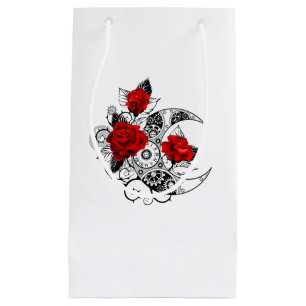 Mechanical Crescent with Red Roses Small Gift Bag