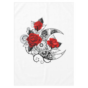 Mechanical Crescent with Red Roses Tablecloth