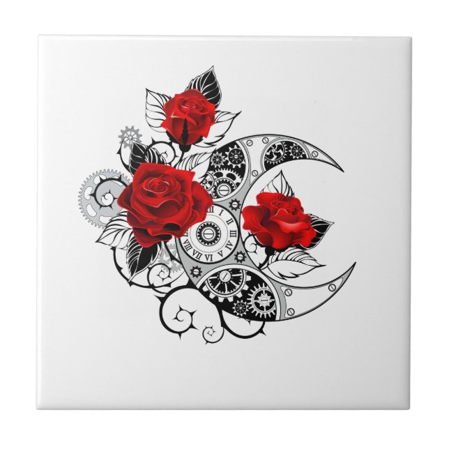 Mechanical Crescent with Red Roses Tile (Front)