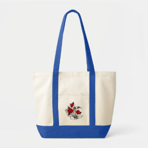 Mechanical Crescent with Red Roses Tote Bag