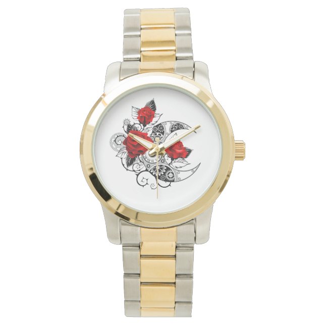 Mechanical Crescent with Red Roses Watch (Front)