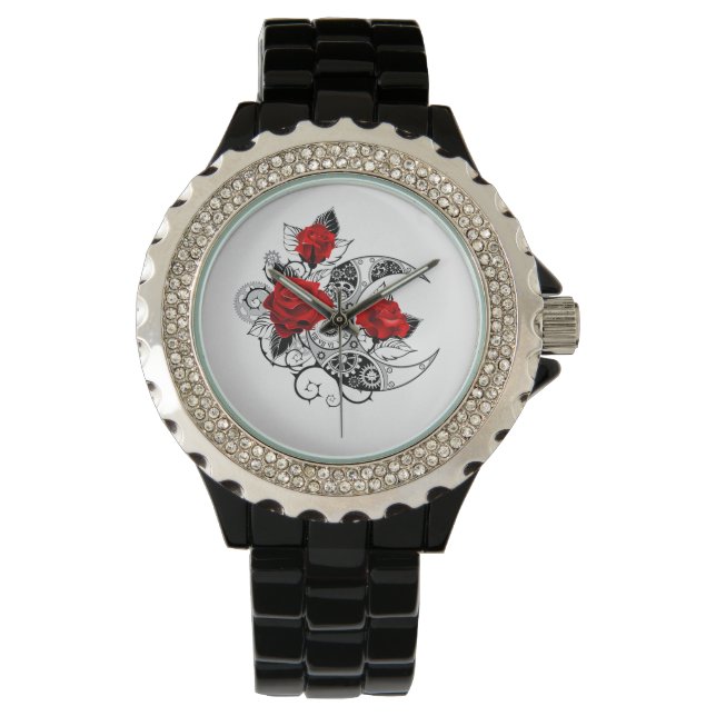 Mechanical Crescent with Red Roses Watch (Front)