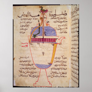 Mechanical device for pouring water poster