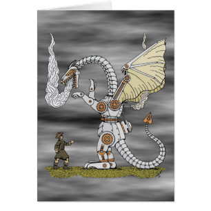 Mechanical Dragon Greeting Card