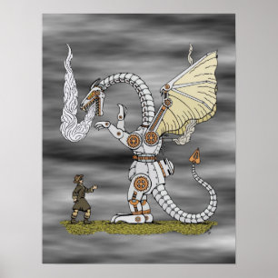 Mechanical Dragon Poster