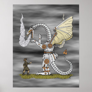 Mechanical Dragon Poster