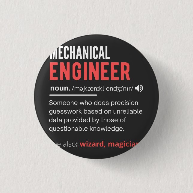 Mechanical ENGINEER 3 Cm Round Badge (Front)