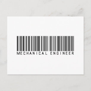 Mechanical Engineer Bar Code Postcard