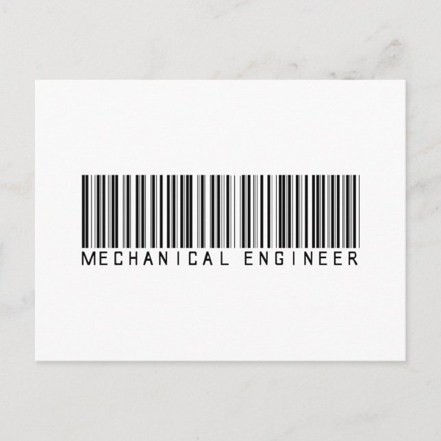 Mechanical Engineer Bar Code Postcard (Front)