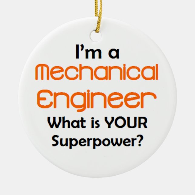 mechanical engineer ceramic tree decoration (Front)