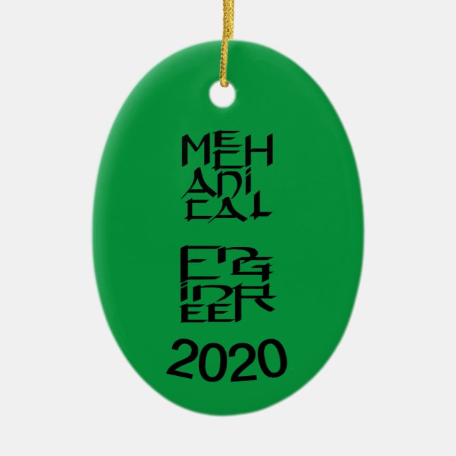 Mechanical Engineer Character Ceramic Tree Decoration (Front)