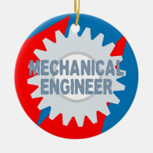 Mechanical Engineer Colour Block Ceramic Tree Decoration