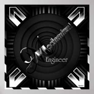 Mechanical Engineer Deco Flare Poster