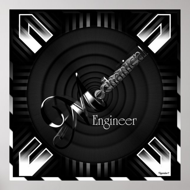 Mechanical Engineer Deco Flare Poster (Front)