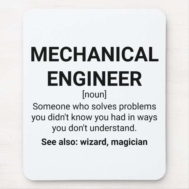 Mechanical Engineer Definition Noun Mouse Mat (Front)