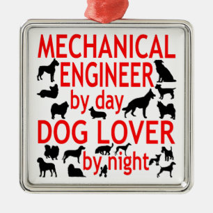 Mechanical Engineer Dog Lover Metal Tree Decoration