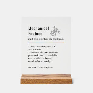 Mechanical Engineer Funny Definition  Acrylic Sign