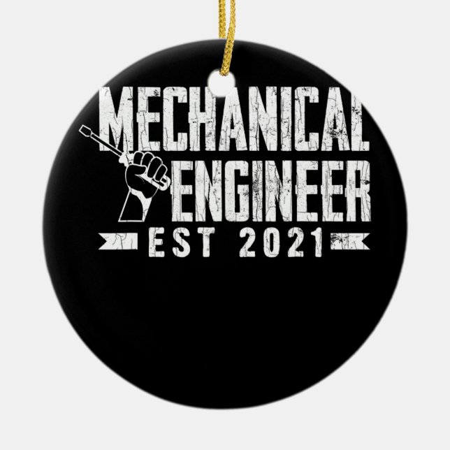 Mechanical Engineer Funny Engineering Graphic  Ceramic Tree Decoration (Front)