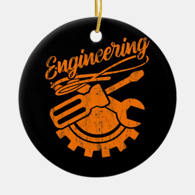 Mechanical Engineer Funny Engineering Tools Ceramic Tree Decoration (Front)